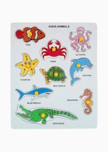 Size Variation Inserts Board Aqua Animals