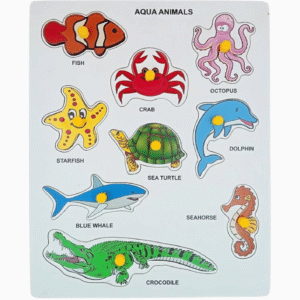 Size Variation Inserts Board Aqua Animals